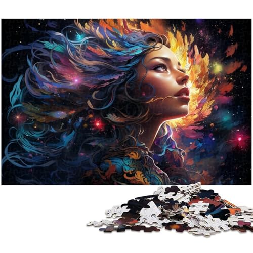 Puzzle für Erwachsene 1000 Teile Bunte Fantasiefrau Heimdekoration Puzzle 1000 Teile (38 x 26 cm) von zouxangzz
