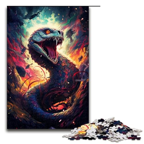 Puzzle für Erwachsene 1000 Teile Bunte Giftschlange Heimdekoration Puzzle Spielzeug Geschenk für die ganze Familie 75 x 50 cm von zouxangzz