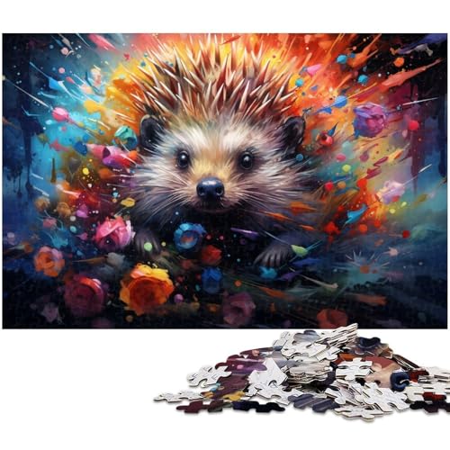 Puzzle für Erwachsene 1000 Teile Bunte Igelkunst anspruchsvolles Spielspielzeug Weihnachtspuzzlegeschenke 1000 Teile (75 x 50 cm) von zouxangzz