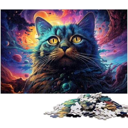 Puzzle für Erwachsene 1000 Teile Bunte Katzen Puzzles für Papierpuzzles pädagogisches Spielzeug zum Stressabbau 1000 Teile (38 x 26 cm) von zouxangzz