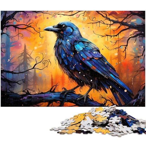 Puzzle für Erwachsene 1000 Teile Bunte Krähenmalerei Kunst anspruchsvolles Spiel Spielzeug Weihnachtspuzzle Geschenke 1000 Teile (75 x 50 cm) von zouxangzz