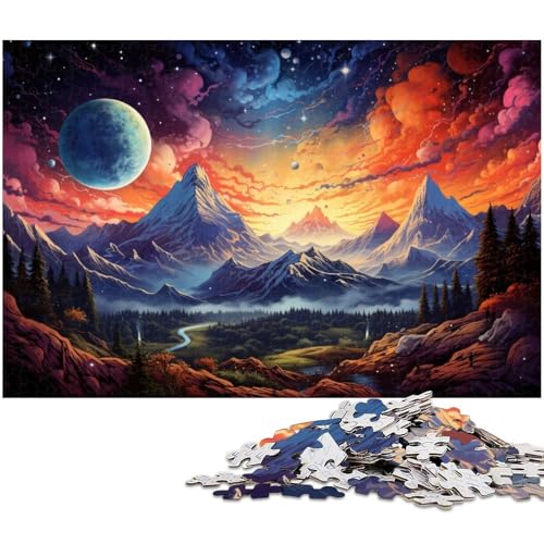 Puzzle für Erwachsene 1000 Teile Bunte Landschaft unter dem Planeten Puzzle für Erwachsene Holzspiele für die ganze Familie Weihnachts und Geburtstagsgeschenke 1000 Teile (75 x 50 cm) von zouxangzz
