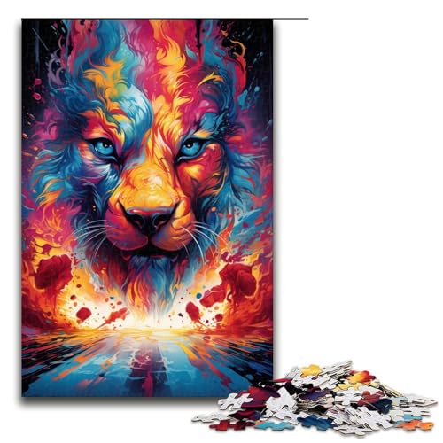 Puzzle für Erwachsene 1000 Teile Bunte Pferde auf dem Planeten Holzpuzzle 75 x 50 cm von zouxangzz