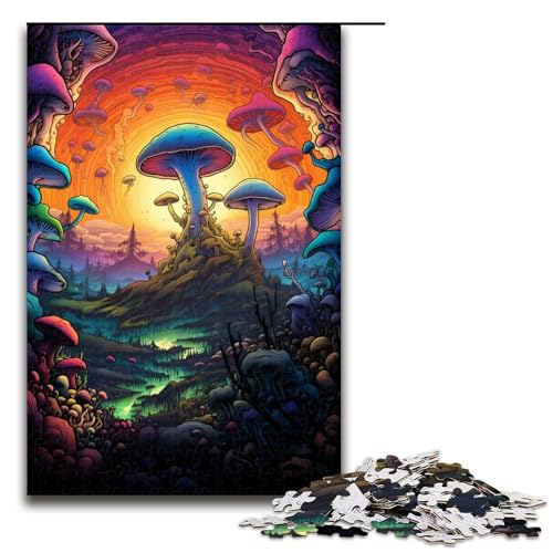 Puzzle für Erwachsene 1000 Teile Bunte Pilze Puzzlespiele Spielzeug Geschenk geeignet für die Schreibtischdekoration 75 x 50 cm von zouxangzz
