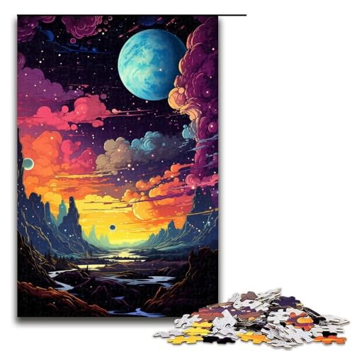 Puzzle für Erwachsene 1000 Teile Bunte Planetenlandschaft Holzpuzzle 75 x 50 cm Puzzle für Erwachsene 1000 Teile Bunte Planetenlandschaft Holzpuzzle 75 x 50 cm von zouxangzz