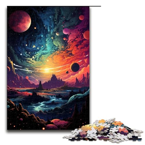 Puzzle für Erwachsene 1000 Teile Bunte Planetenlandschaft Holzpuzzle Lernspiel Herausforderungsspielzeug 75 x 50 cm Puzzle für Erwachsene 1000 Teile Bunte Planetenlandschaft Holzpuzzle Lernspiel Herausforderungsspielzeug 75 x 50 cm von zouxangzz