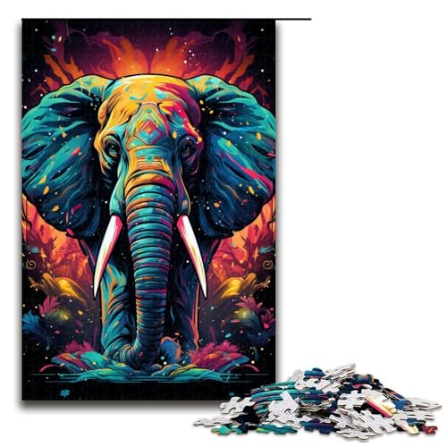 Puzzle für Erwachsene 1000 Teile Bunte Psychedelia der Elefantenfamilie Holzpuzzle Lernspiel Herausforderungsspielzeug 75 x 50 cm Puzzle für Erwachsene 1000 Teile Bunte Psychedelia der Elefantenfamilie Holzpuzzle Lernspiel Herausforderungsspielzeug 75 x 50 cm von zouxangzz