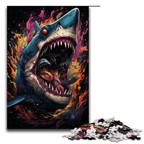 Puzzle für Erwachsene 1000 Teile Bunte Psychedelia der Haie Holzpuzzle für Kinder Lernspiel 75 x 50 cm Puzzle für Erwachsene 1000 Teile Bunte Psychedelia der Haie Holzpuzzle für Kinder Lernspiel 75 x 50 cm von zouxangzz