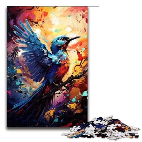 Puzzle für Erwachsene 1000 Teile Bunte Psychedelia der Vögel Puzzlespiel lustiges Spielzeug 75 x 50 cm von zouxangzz