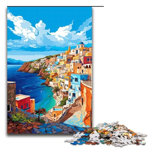 Puzzle für Erwachsene 1000 Teile Bunte Psychedelia der griechischen Inseln Holzpuzzle für Kinder Lernspiel 75 x 50 cm Puzzle für Erwachsene 1000 Teile Bunte Psychedelia der griechischen Inseln Holzpuzzle für Kinder Lernspiel 75 x 50 cm von zouxangzz