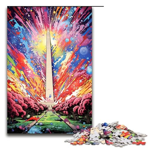 Puzzle für Erwachsene 1000 Teile Bunte Psychedelia des Washington Monuments Holzpuzzle für Kinder Lernspiel 75 x 50 cm Puzzle für Erwachsene 1000 Teile Bunte Psychedelia des Washington Monuments Holzpuzzle für Kinder Lernspiel 75 x 50 cm von zouxangzz