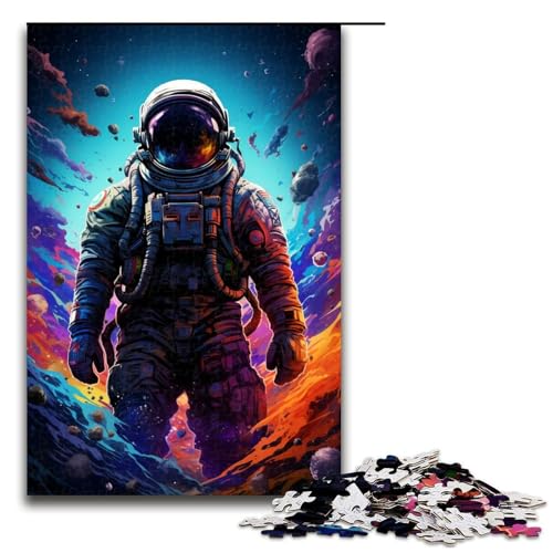 Puzzle für Erwachsene 1000 Teile Bunte Psychedelia für Astronauten Holzpuzzle 75 x 50 cm von zouxangzz
