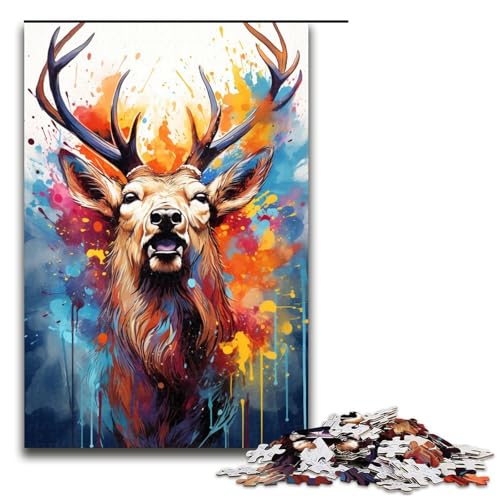 Puzzle für Erwachsene 1000 Teile Bunte Psychedelia of Elch Puzzle für Erwachsene Holzpuzzle Familienspiele Weihnachts und Geburtstagsgeschenke 75 x 50 cm Puzzle für Erwachsene 1000 Teile Bunte Psychedelia of Elch Puzzle für Erwachsene Holzpuzzle Familienspiele Weihnachts und Geburtstagsgeschenke 75 x 50 cm von zouxangzz