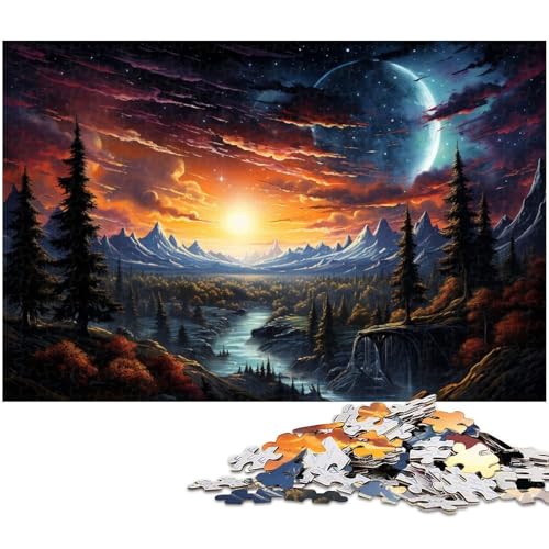 Puzzle für Erwachsene 1000 Teile Bunte Psychedelia vom Nachmittag bis zur Nacht Puzzle für Erwachsene Holzspiele für die ganze Familie Weihnachts und Geburtstagsgeschenke 1000 Teile (75 x 50 cm) von zouxangzz