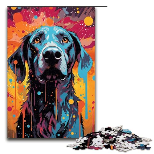Puzzle für Erwachsene 1000 Teile Bunte Psychedelie serbischer Hunde in Belgrad Holzpuzzle für Kinder Lernspiel 75 x 50 cm von zouxangzz