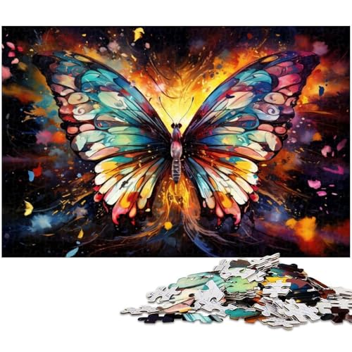 Puzzle für Erwachsene 1000 Teile Bunte Schmetterlingspuzzles für Papierpuzzles pädagogisches Spielzeug zum Stressabbau 1000 Teile (38 x 26 cm) von zouxangzz