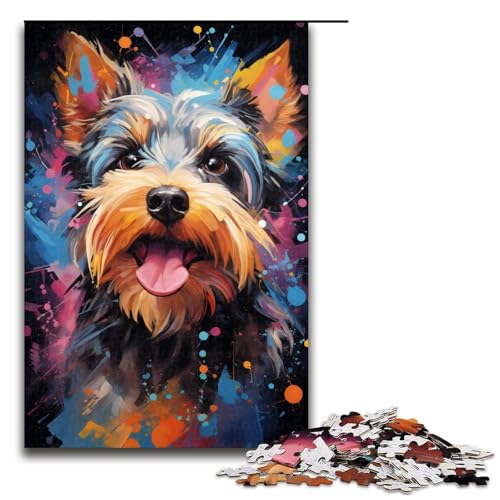 Puzzle für Erwachsene 1000 Teile Bunte Zeichnung eines Terrier Puzzles Holzpuzzle Lernspiel Herausforderungsspielzeug 75 x 50 cm Puzzle für Erwachsene 1000 Teile Bunte Zeichnung eines Terrier Puzzles Holzpuzzle Lernspiel Herausforderungsspielzeug 75 x 50 cm von zouxangzz