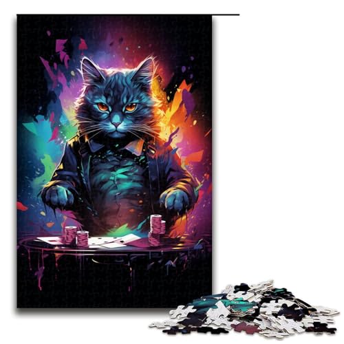 Puzzle für Erwachsene 1000 Teile Bunte exotische Katze Holzpuzzle 75 x 50 cm Puzzle für Erwachsene 1000 Teile Bunte exotische Katze Holzpuzzle 75 x 50 cm von zouxangzz
