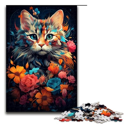 Puzzle für Erwachsene 1000 Teile Bunte exotische Katzen Lernspiele für Zuhause DIY Spielzeug tolles Geschenk für Spiele 75 x 50 cm von zouxangzz