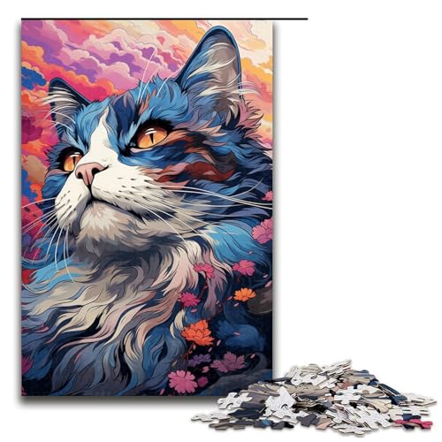 Puzzle für Erwachsene 1000 Teile Bunte exotische Sakura Katze Holzpuzzle für Kinder Lernspiel 75 x 50 cm Puzzle für Erwachsene 1000 Teile Bunte exotische Sakura Katze Holzpuzzle für Kinder Lernspiel 75 x 50 cm von zouxangzz