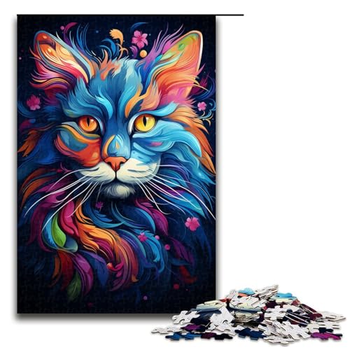 Puzzle für Erwachsene 1000 Teile Bunte exotische Sternenhimmelkatze Holzpuzzle 75 x 50 cm Puzzle für Erwachsene 1000 Teile Bunte exotische Sternenhimmelkatze Holzpuzzle 75 x 50 cm von zouxangzz