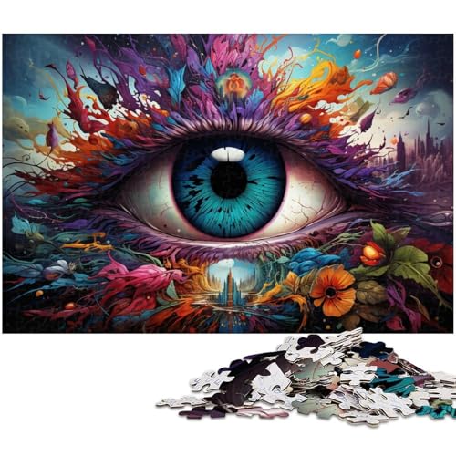Puzzle für Erwachsene 1000 Teile Bunte psychedelische Augen Puzzle Spielzeug einzigartige Heimdekoration und Geschenke geeignet für Teenager ab 14 Jahren 1000 Teile (75 x 50 cm) von zouxangzz