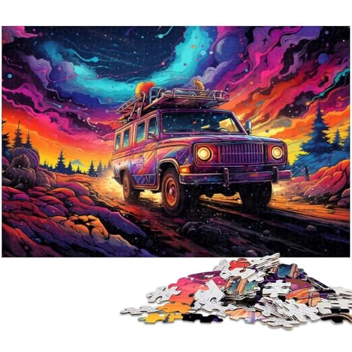 Puzzle für Erwachsene 1000 Teile Bunte psychedelische Autos Puzzle für Erwachsene Papierspiele für die ganze Familie Weihnachts und Geburtstagsgeschenke 1000 Teile (38 x 26 cm) von zouxangzz