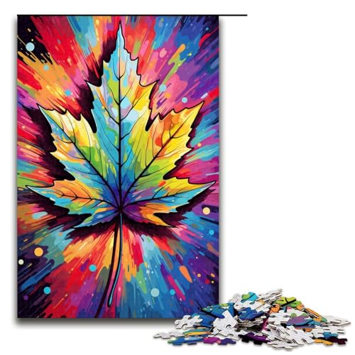 Puzzle für Erwachsene 1000 Teile Bunte psychedelische kanadische Ahornblätter Holzpuzzle 75 x 50 cm Puzzle für Erwachsene 1000 Teile Bunte psychedelische kanadische Ahornblätter Holzpuzzle 75 x 50 cm von zouxangzz