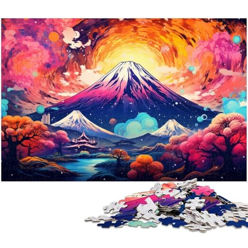 Puzzle für Erwachsene 1000 Teile Bunter Berg Fuji in Japan anspruchsvolles Spielspielzeug Weihnachtspuzzlegeschenke 1000 Teile (75 x 50 cm) von zouxangzz