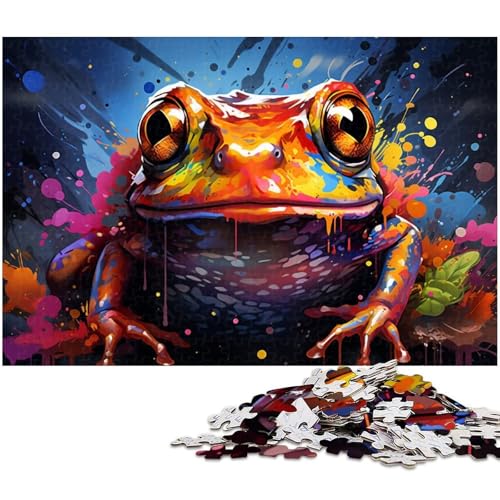 Puzzle für Erwachsene 1000 Teile Bunter Psychedelischer Frosch Heimdekoration Puzzle 1000 Teile (75 x 50 cm) von zouxangzz