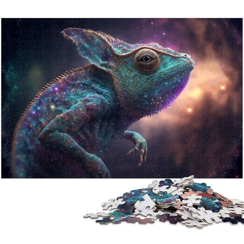 Puzzle für Erwachsene 1000 Teile Chamäleon Puzzle EIN Kunstwerk für Teenager ab 14 Jahren (Größe 38 x 26 cm) von zouxangzz