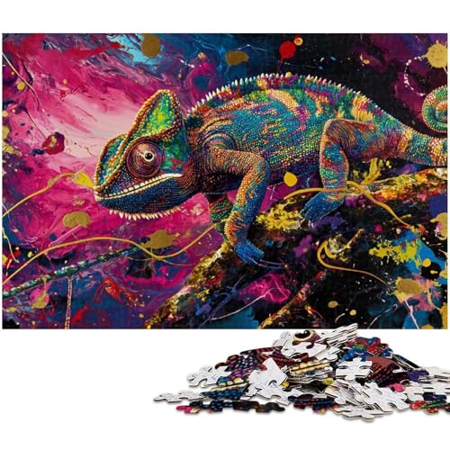 Puzzle für Erwachsene 1000 Teile Chamäleon präzise geschnittenes Puzzle gutes Geschenk (Größe 75 x 50 cm) von zouxangzz