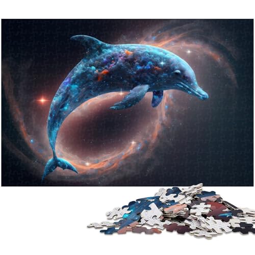 Puzzle für Erwachsene 1000 Teile Delfin Puzzles für Papierpuzzles pädagogisches Spielzeug zum Stressabbau (Größe 38 x 26 cm) von zouxangzz