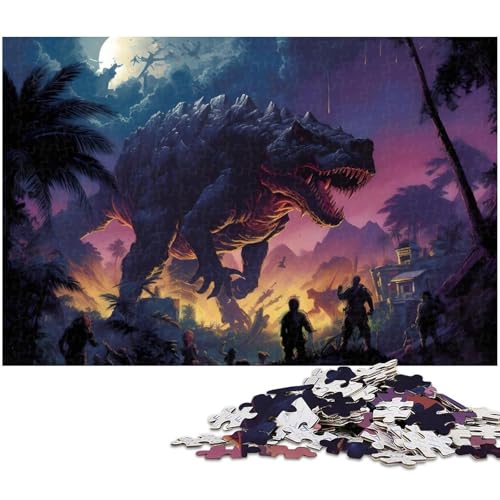 Puzzle für Erwachsene 1000 Teile Dinosaurier im Dschungel Puzzle für Erwachsene Holzspiele für die ganze Familie Weihnachts und Geburtstagsgeschenke (Größe 75 x 50 cm) von zouxangzz