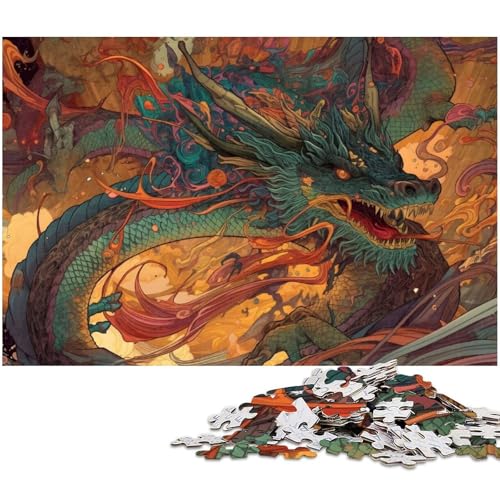 Puzzle für Erwachsene 1000 Teile Drachen Präzisionsschnitt tolles Geschenk (Größe 75 x 50 cm) von zouxangzz