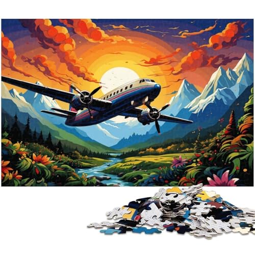 Puzzle für Erwachsene 1000 Teile EIN buntes altes Flugzeug Puzzles für Papierpuzzles pädagogisches Spielzeug zum Stressabbau 1000 Teile (38 x 26 cm) von zouxangzz