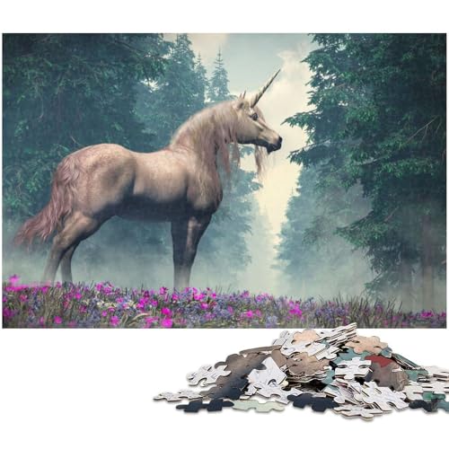 Puzzle für Erwachsene 1000 Teile Einhorn Pferd Heimdekoration Puzzle (Größe 75 x 50 cm) von zouxangzz