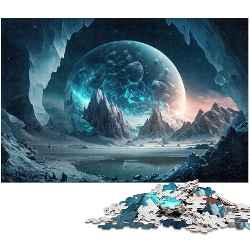 Puzzle für Erwachsene 1000 Teile Eisplaneten anspruchsvolles Spiel Spielzeug Weihnachtspuzzle Geschenke (Größe 38 x 26 cm) von zouxangzz
