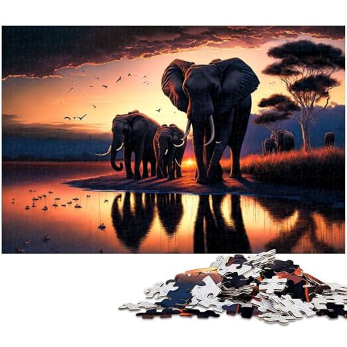 Puzzle für Erwachsene 1000 Teile Elefanten Puzzle EIN Kunstwerk für Teenager ab 14 Jahren (Größe 75 x 50 cm) von zouxangzz