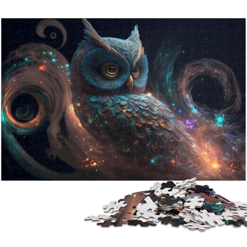 Puzzle für Erwachsene 1000 Teile Eule anspruchsvolles Spiel Spielzeug Weihnachtspuzzle Geschenke (Größe 38 x 26 cm) von zouxangzz