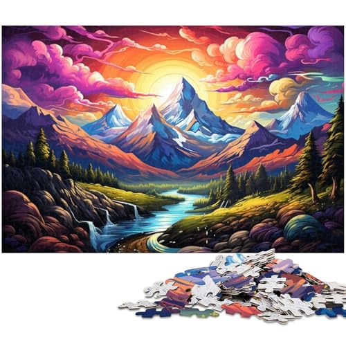 Puzzle für Erwachsene 1000 Teile Fantasie Berglandschaft Puzzle für Erwachsene Holzpuzzle tolle Geschenke zu Weihnachten 1000 Teile (75 x 50 cm) von zouxangzz