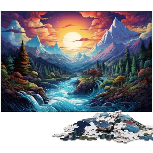 Puzzle für Erwachsene 1000 Teile Fantasie Berglandschaft Puzzles für Holzpuzzles pädagogisches Spielzeug zum Stressabbau 1000 Teile (75 x 50 cm) von zouxangzz