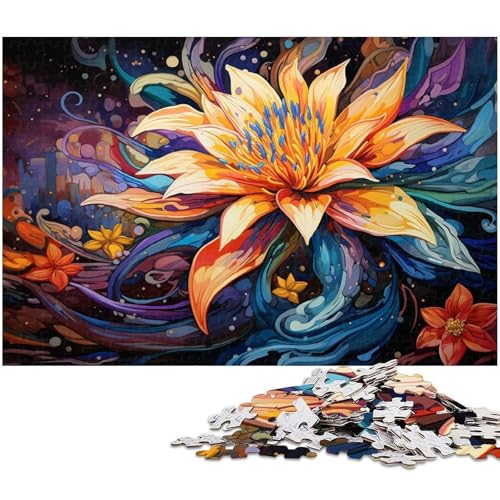 Puzzle für Erwachsene 1000 Teile Fantasie Bunte Blumen Papierpuzzle – Lernspielzeug Familienspiele 1000 Teile (38 x 26 cm) von zouxangzz