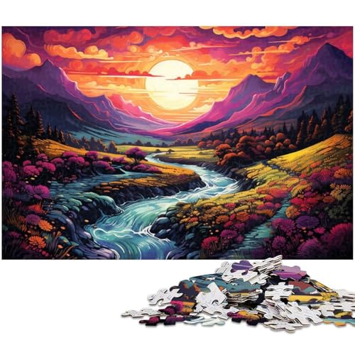 Puzzle für Erwachsene 1000 Teile Fantasie Bunte Flusslandschaft Puzzle für Erwachsene Holzspiele für die ganze Familie Weihnachts und Geburtstagsgeschenke 1000 Teile (75 x 50 cm) von zouxangzz