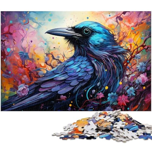 Puzzle für Erwachsene 1000 Teile Fantasie Bunte Krähe Puzzle für Erwachsene Holz Familienspiele Weihnachts und Geburtstagsgeschenke 1000 Teile (75 x 50 cm) von zouxangzz