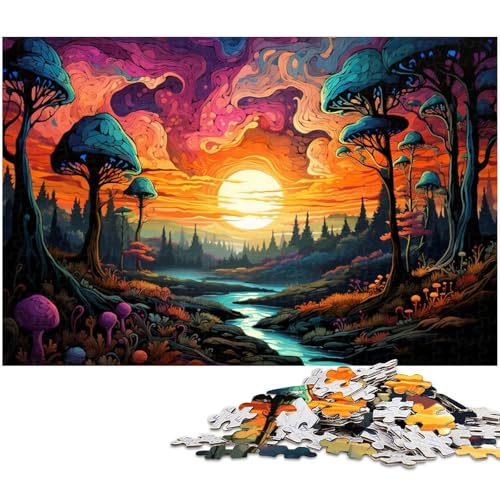 Puzzle für Erwachsene 1000 Teile Fantasie Bunte Landschaft Holzpuzzle – Lernspielzeug Familienspiele 1000 Teile (75 x 50 cm) von zouxangzz