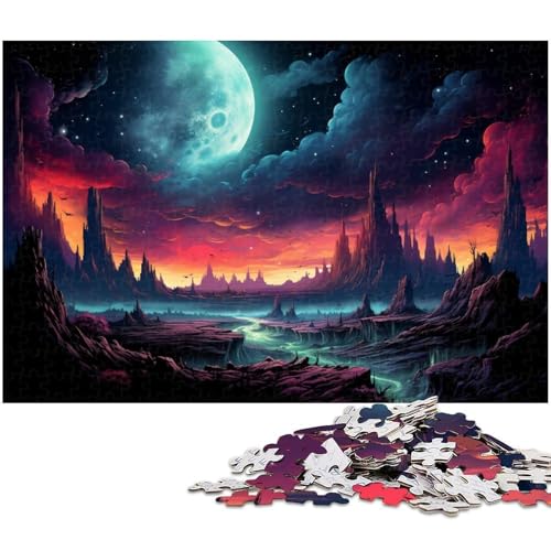 Puzzle für Erwachsene 1000 Teile Fantasie Bunte Landschaft Puzzles für Erwachsene und Kinder Holzpuzzle Lernspielzeug 1000 Teile (75 x 50 cm) von zouxangzz