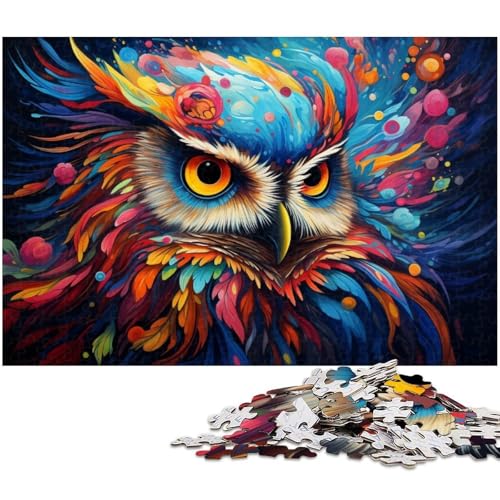 Puzzle für Erwachsene 1000 Teile Fantasie Farb Eulen Puzzles für Holzpuzzles pädagogisches Spielzeug zum Stressabbau 1000 Teile (75 x 50 cm) von zouxangzz