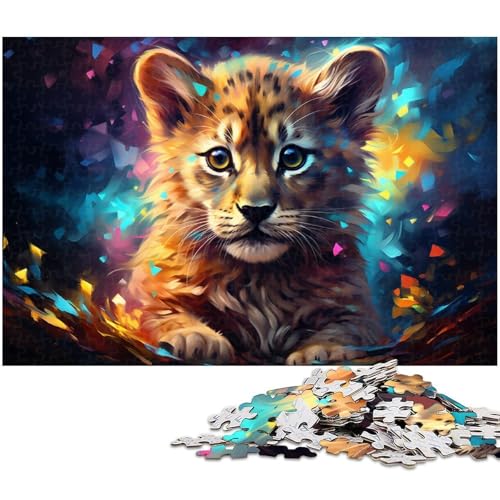 Puzzle für Erwachsene 1000 Teile Fantasie Farbpuzzle mit Löwenmalerei Holzpuzzle lustiges Geschenk 1000 Teile (75 x 50 cm) von zouxangzz