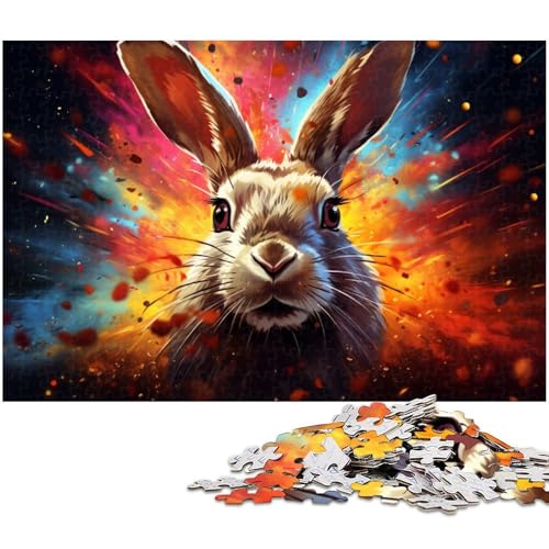 Puzzle für Erwachsene 1000 Teile Fantasie Puzzle mit Buntem Kaninchen für Erwachsene und Kinder Holzpuzzle Lernspielzeug 1000 Teile (75 x 50 cm) von zouxangzz